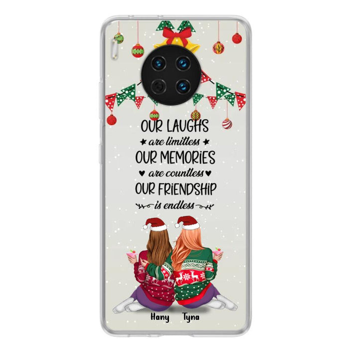 Custom Personalized Christmas Friends Phone Case - Gift Idea For Best Friends With Up To 5 Girls - Our Laughs Are Limitless - Cases For Oppo, Xiaomi & Huawei