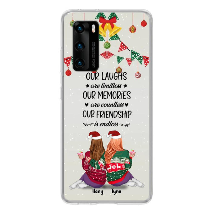 Custom Personalized Christmas Friends Phone Case - Gift Idea For Best Friends With Up To 5 Girls - Our Laughs Are Limitless - Cases For Oppo, Xiaomi & Huawei