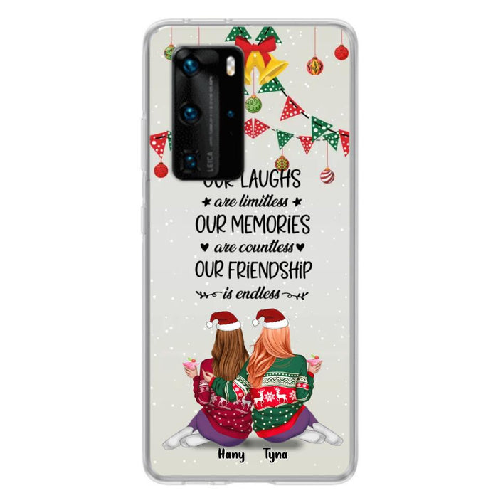 Custom Personalized Christmas Friends Phone Case - Gift Idea For Best Friends With Up To 5 Girls - Our Laughs Are Limitless - Cases For Oppo, Xiaomi & Huawei