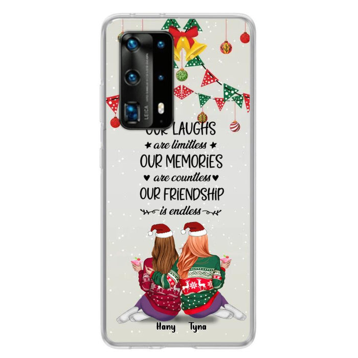 Custom Personalized Christmas Friends Phone Case - Gift Idea For Best Friends With Up To 5 Girls - Our Laughs Are Limitless - Cases For Oppo, Xiaomi & Huawei