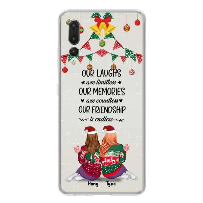 Custom Personalized Christmas Friends Phone Case - Gift Idea For Best Friends With Up To 5 Girls - Our Laughs Are Limitless - Cases For Oppo, Xiaomi & Huawei