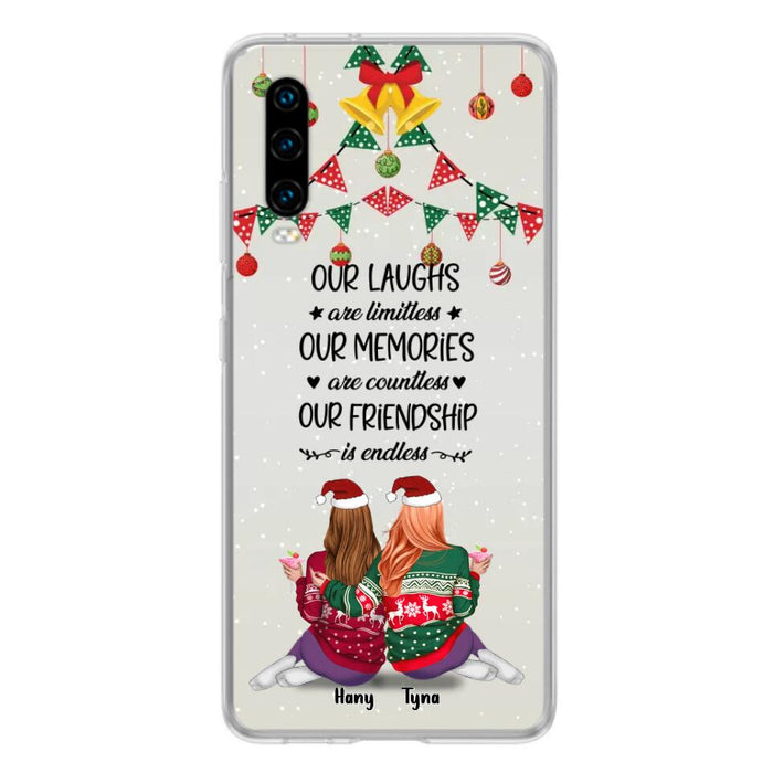 Custom Personalized Christmas Friends Phone Case - Gift Idea For Best Friends With Up To 5 Girls - Our Laughs Are Limitless - Cases For Oppo, Xiaomi & Huawei