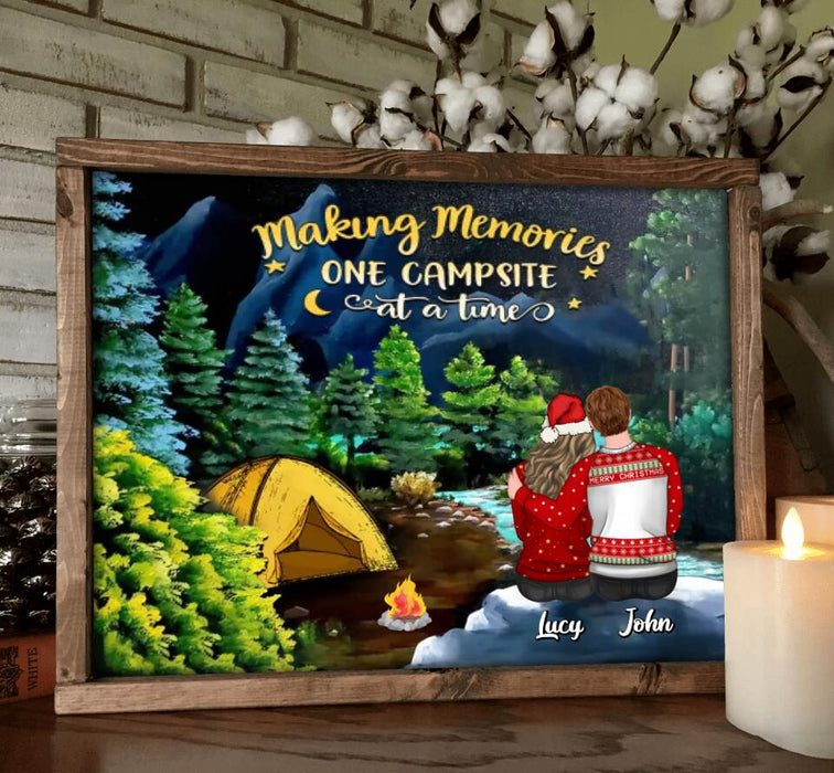 Custom Personalized Camping Christmas Couple Horizontal Poster - Christmas Gift Idea For Couple - Making Memories One Campsite At A Time