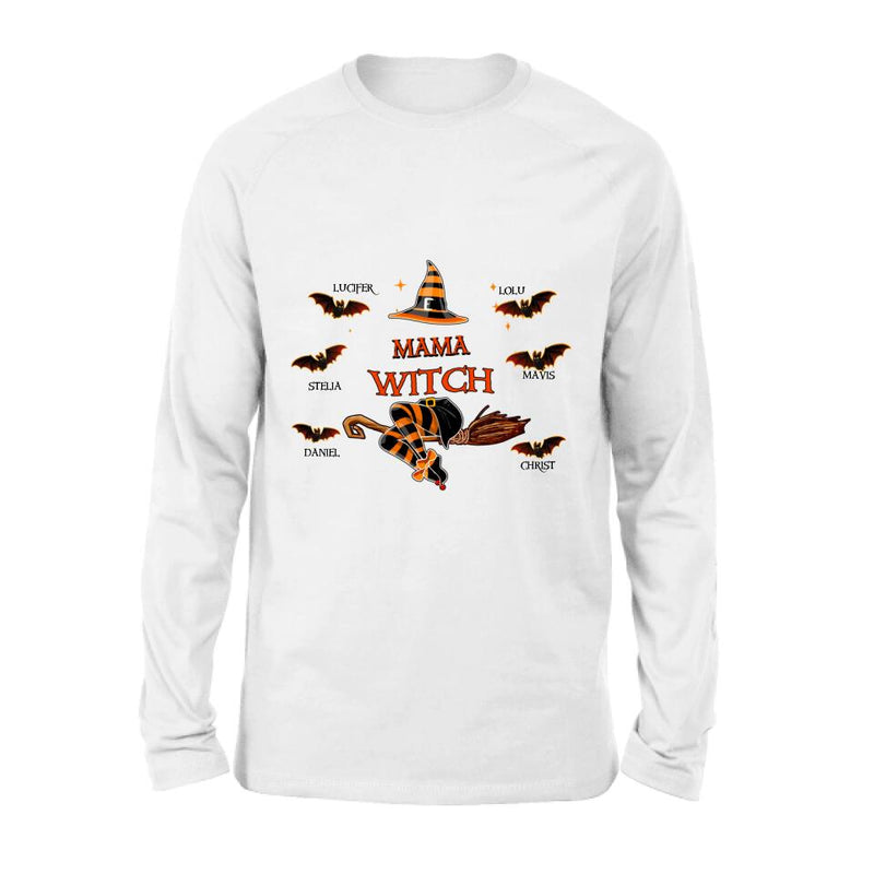 Personalized Halloween T-shirt/Sweatshirt/Hoodie/Long Sleeve - Up to 6 Bats - Best Gift For Halloween, Mother/Grandmother - Mama Witch - 80H9EN
