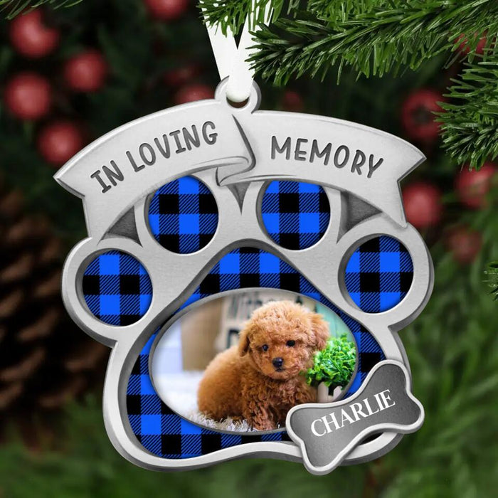 Custom Personalized In Loving Memory Aluminum Ornament - Memorial Gift Idea For Christmas - Upload Dog Photo