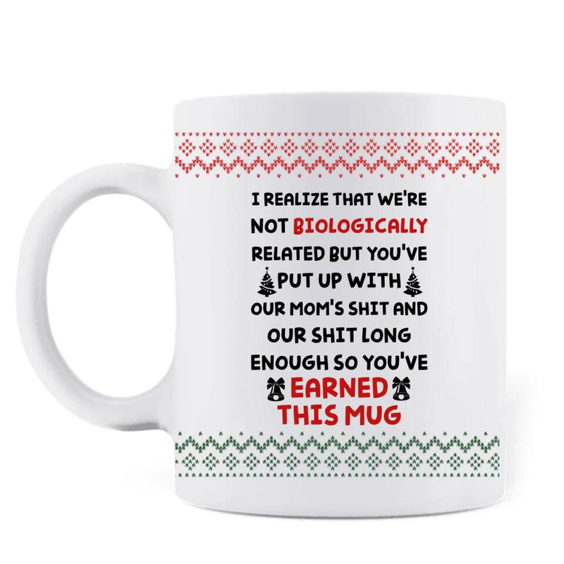 Personalized Stepdad Coffee Mug - Christmas Gift Idea For Bonus Dad From Child/Children - Merry Christmas From The Kids You Inherited When You Started Shacking Up With Our Mom