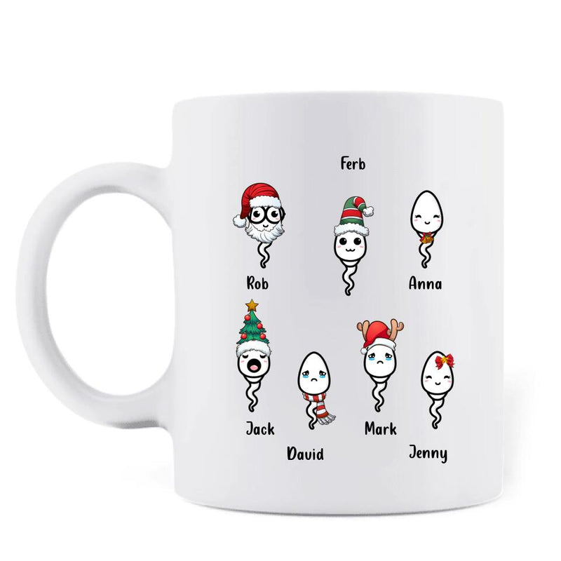 Personalized Christmas Coffee Mug - Gift Idea For Father/Christmas with up to 7 Sperms - I'm So Glad Your Pull-out Game Was Weak Af