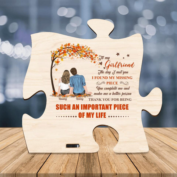 Custom Personalized Couple Wooden Puzzle Plaque - Gift for Couple, Husband and Wife - You complete me