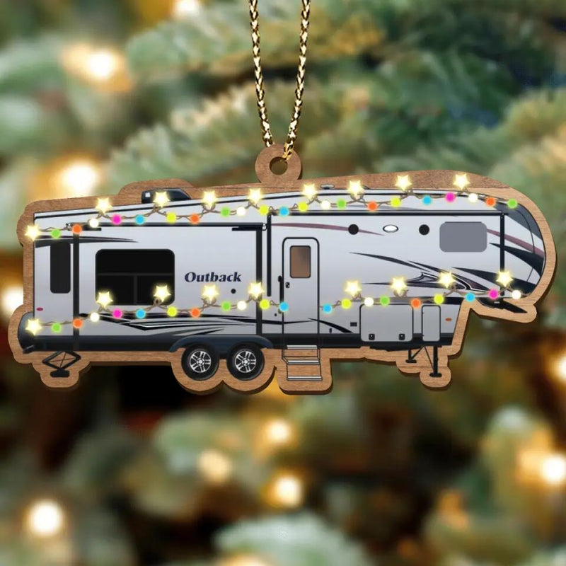 Personalized Camping Xmas Wooden Ornament - Christmas Gift Idea For Camping Lover/Christmas Decoration Gift