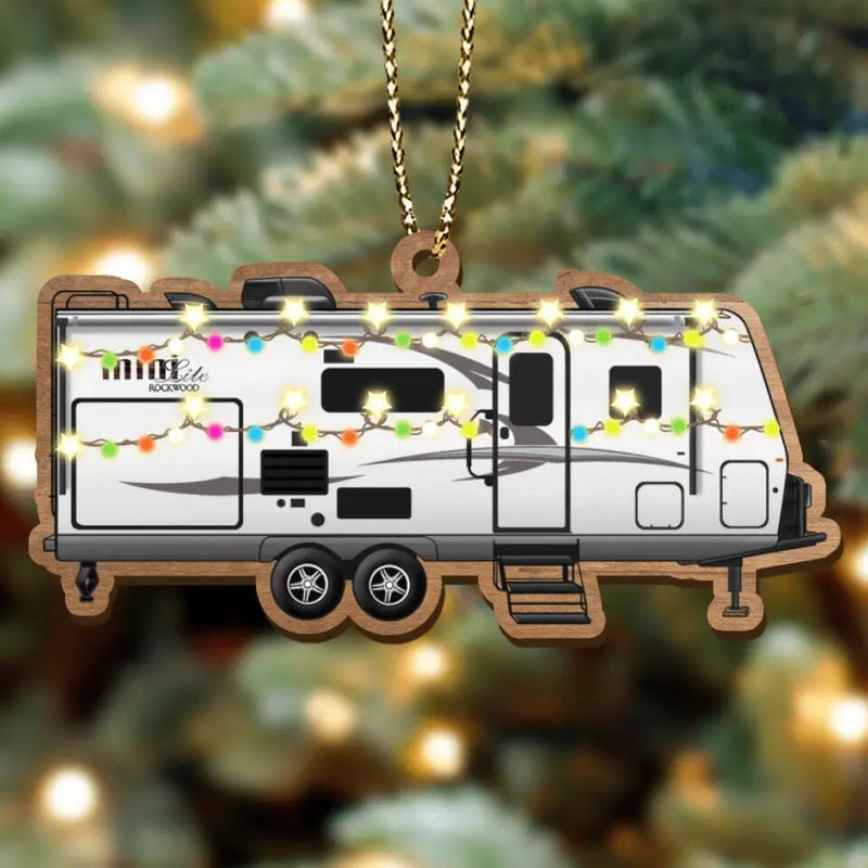 Personalized Camping Xmas Wooden Ornament - Christmas Gift Idea For Camping Lover/Christmas Decoration Gift