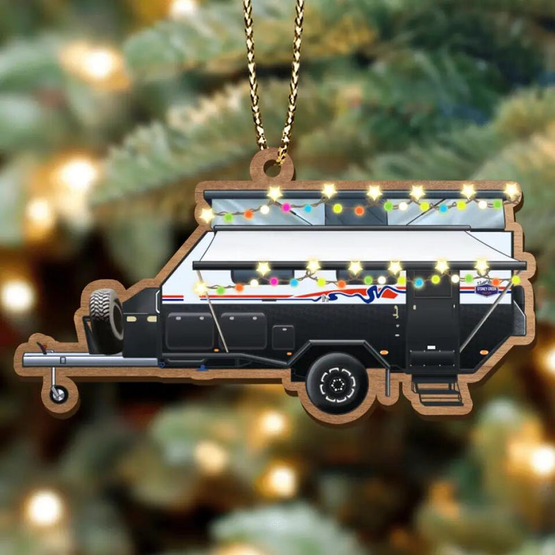 Personalized Camping Xmas Wooden Ornament - Christmas Gift Idea For Camping Lover/Christmas Decoration Gift