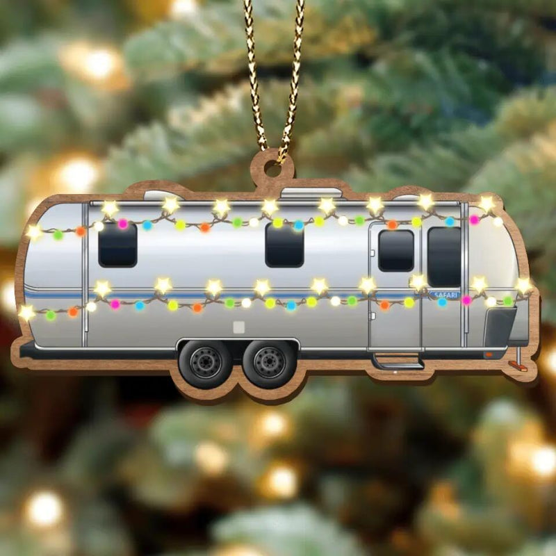 Personalized Camping Xmas Wooden Ornament - Christmas Gift Idea For Camping Lover/Christmas Decoration Gift