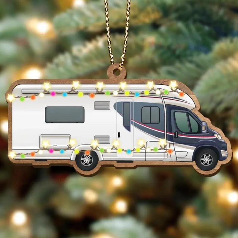 Personalized Camping Xmas Wooden Ornament - Christmas Gift Idea For Camping Lover/Christmas Decoration Gift