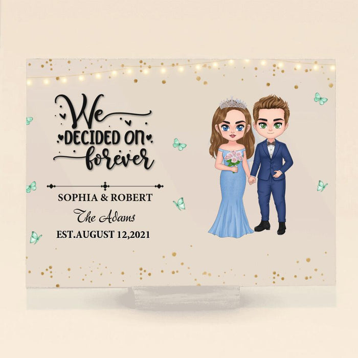 Custom Personalized Chibi Couple Wedding Acrylic Plaque - Gift Idea For Wedding/ Anniversary Gift - We Are Getting Married