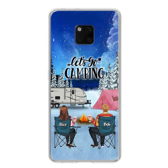 Custom Personalized Christmas Camping Phone Case - Christmas Gift For Family/ Couple/ Camping Lover - Upto 2 Kids and 3 Pets - Let's Go Camping - Case For Xiaomi, Oppo And Huawei