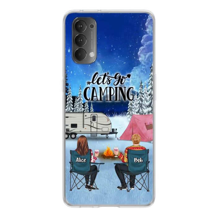 Custom Personalized Christmas Camping Phone Case - Christmas Gift For Family/ Couple/ Camping Lover - Upto 2 Kids and 3 Pets - Let's Go Camping - Case For Xiaomi, Oppo And Huawei