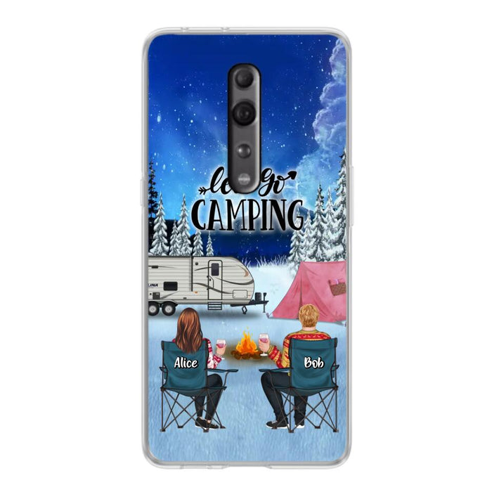 Custom Personalized Christmas Camping Phone Case - Christmas Gift For Family/ Couple/ Camping Lover - Upto 2 Kids and 3 Pets - Let's Go Camping - Case For Xiaomi, Oppo And Huawei