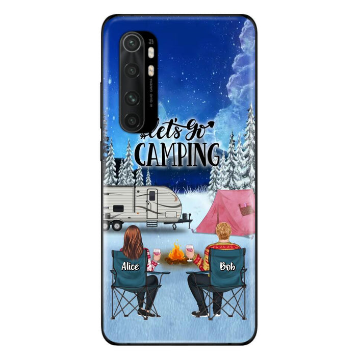 Custom Personalized Christmas Camping Phone Case - Christmas Gift For Family/ Couple/ Camping Lover - Upto 2 Kids and 3 Pets - Let's Go Camping - Case For Xiaomi, Oppo And Huawei