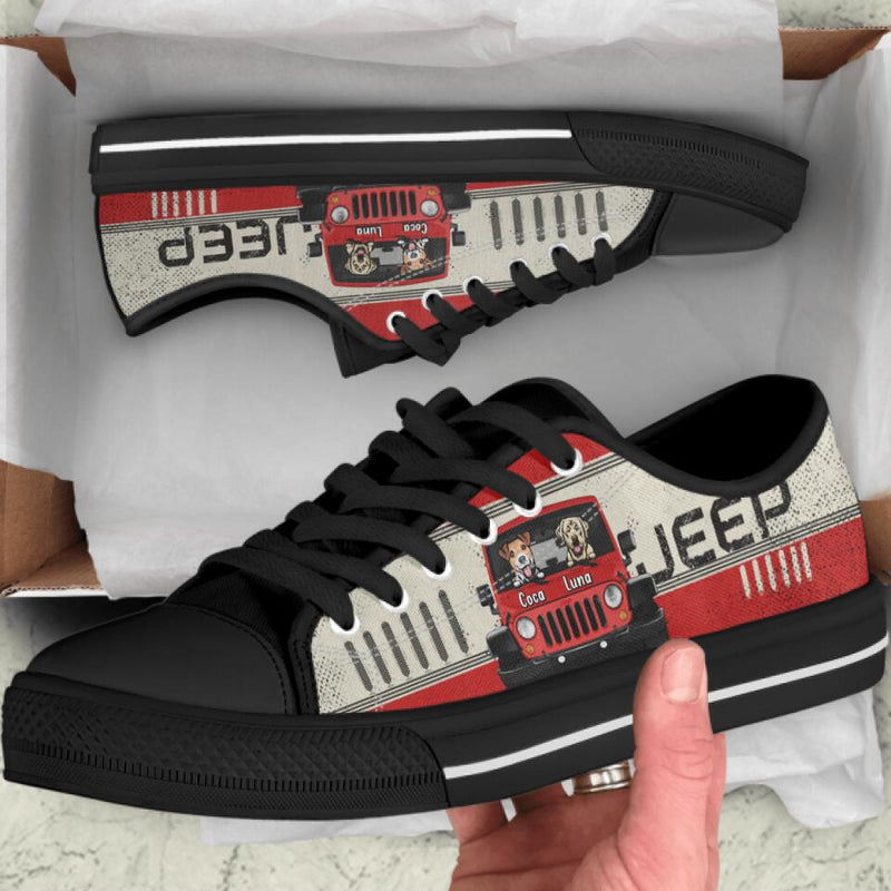 Personalized Off-road & Dogs Sneakers - Gift for Off-road Lovers, Dog Lovers - Up to 2 Dogs