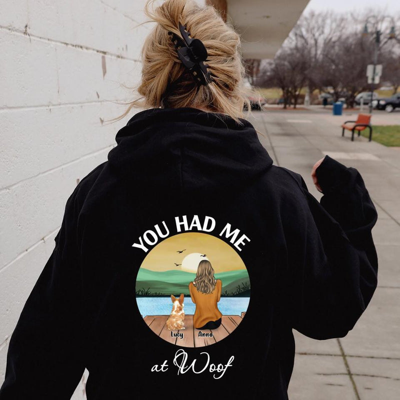 Personalized Dog Mom/Dog Dad T-shirt/Hoodie - Gifts For Dog Lover With Up to 4 Dogs - You Had Me At Woof