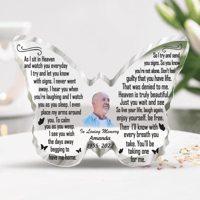 Custom Personalized Memorial Photo Acrylic Plaque - Memorial Gift Idea for Family - In Loving Memory