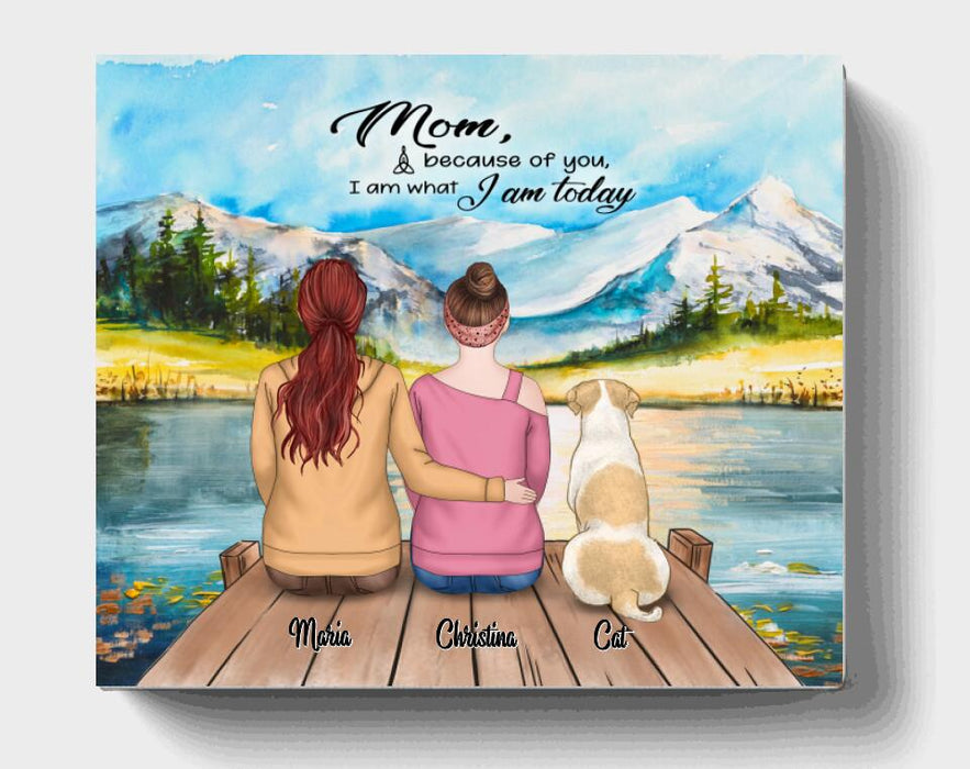 Custom Personalized Mother and Daughter Canvas - Mother and Daughter - Gift For Mother's Day - Mother And Daughter Forever Linked Together - RDBLQY