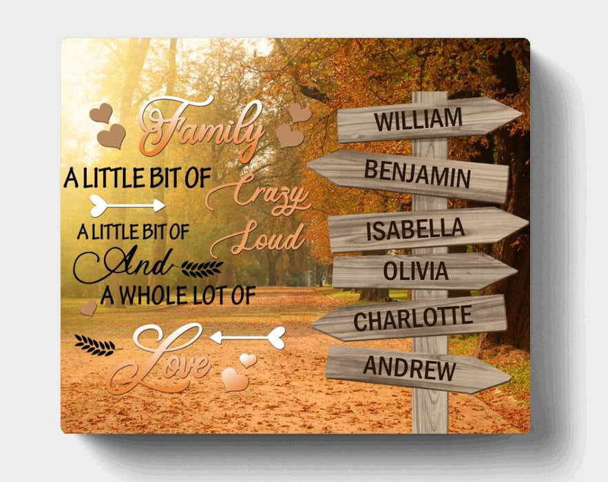 Custom Personalized Family Name Canvas With Multiple Background - Family Wall Art - Family A Little Bit Of Crazy - BY5WT2