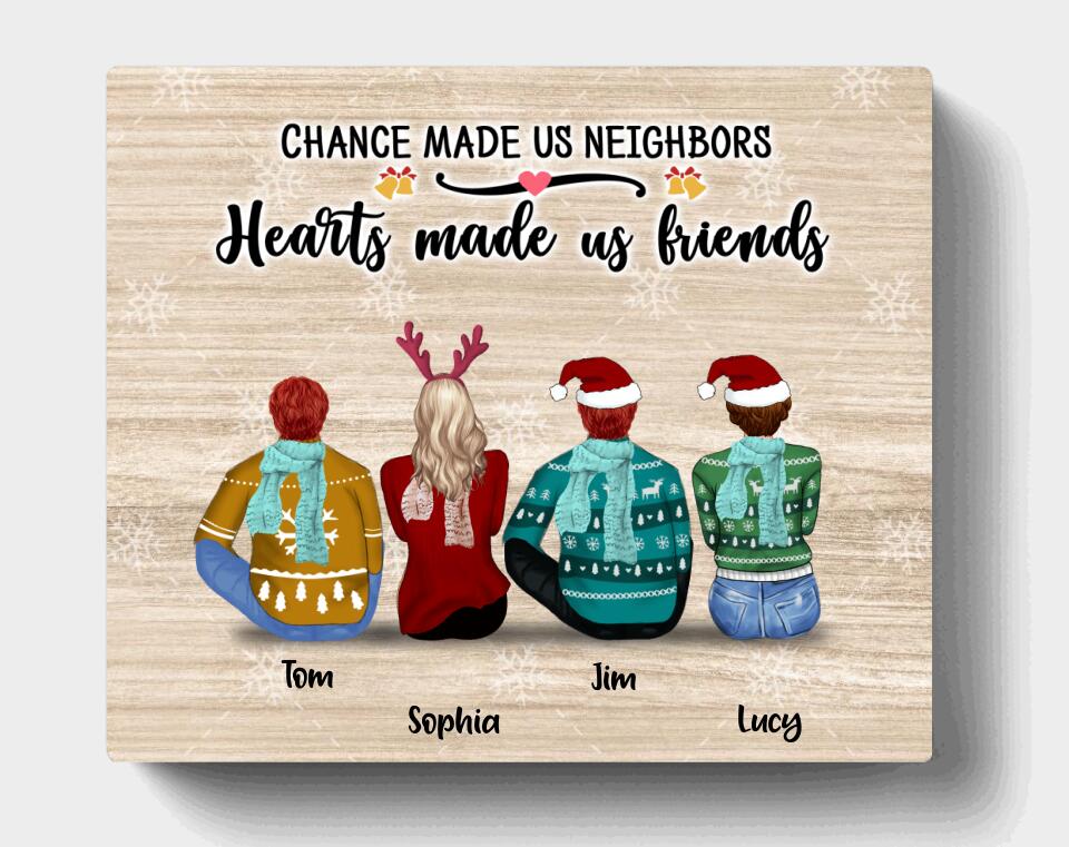 Personalized Ornament, Chance Made Us Neighbor, Hearts Made Us Friends,  Christmas Gift For Neighbor, Neighbor Family