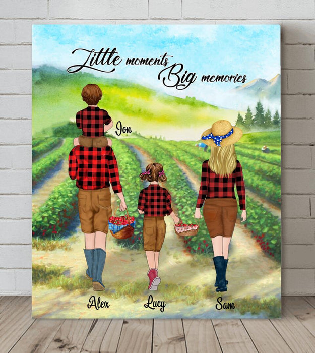 Personalized Family Picking Fruits in Summer Weekend/Summer Holiday - Canvas - Best Gift for Family/Couple - Little moments Big memories - IEIGLG
