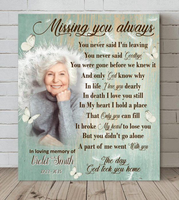 Custom Personalized Remembrance Canvas - Missing You Always - GTWDM6