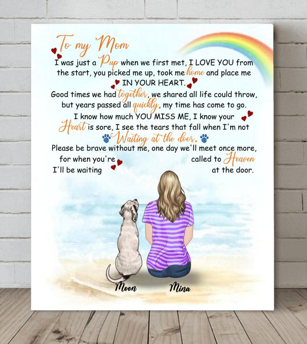 Custom Personalized Memorial Dog Canvas - Single Parent With Upto 4 Dogs- Memorial Gift For Dogs Lovers - M04NKJ