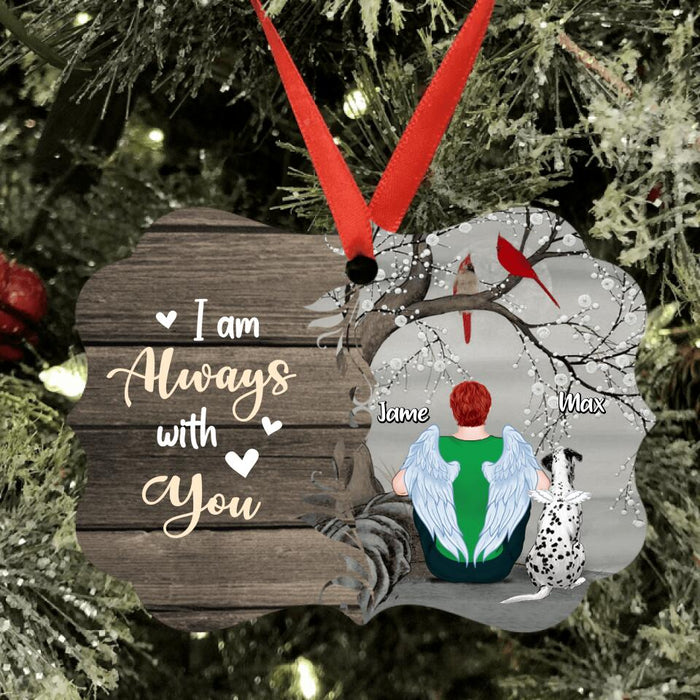 Personalized Pet Memorial Ornament - Upto 4 Pets - Best Gift For Dog/ Cat Lover - I Am Always With You