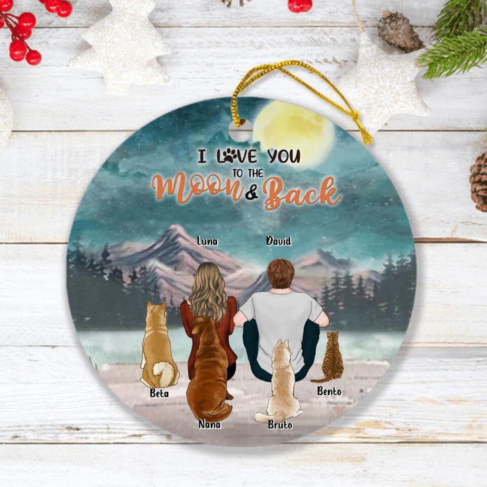 Custom Personalized Pet Mom/Pet Dad Christmas Ornament - Christmas Gift For Cat dog mom, Cat dog lovers, Cat/Dog Dad - Up to 5 Pets