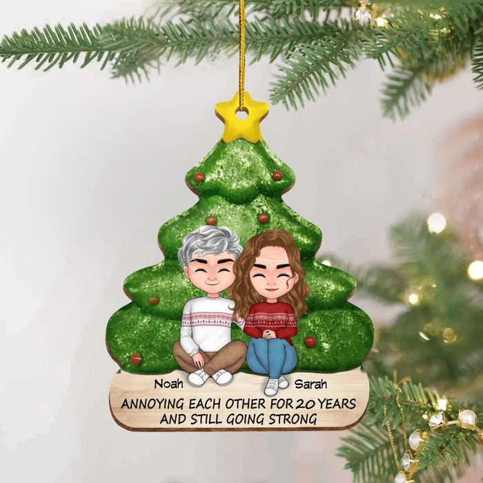 Custom Personalized Christmas Couple Wooden Ornament - Christmas Gift Idea For Couple - Annoying Each Other For 20 Years And Still Going Strong