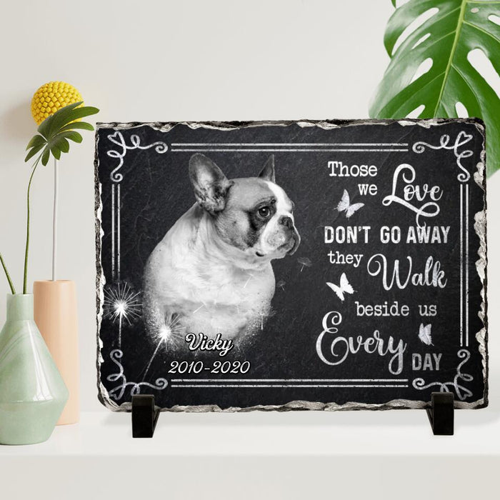 Custom Personalized Memorial Photo Lithograph - Memorial Gift Idea - Those We Love Don't Go Away They Walk Beside Us Every Day