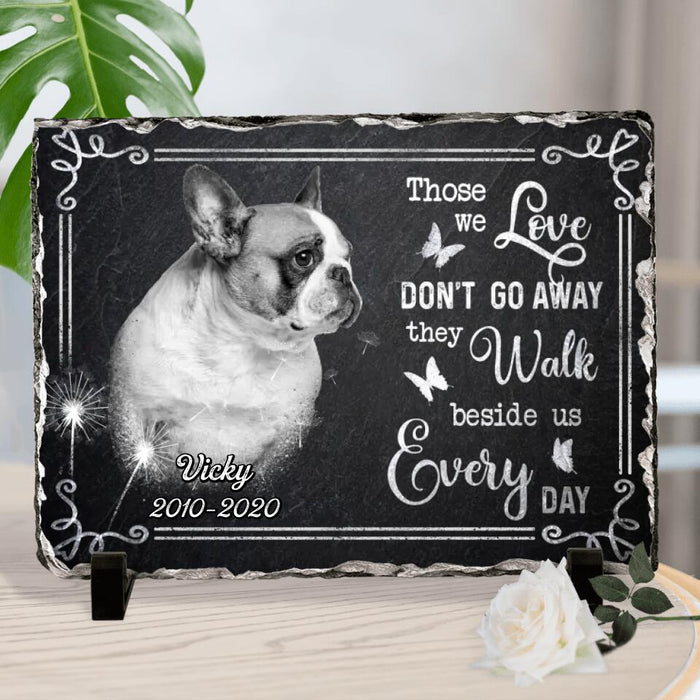 Custom Personalized Memorial Photo Lithograph - Memorial Gift Idea - Those We Love Don't Go Away They Walk Beside Us Every Day