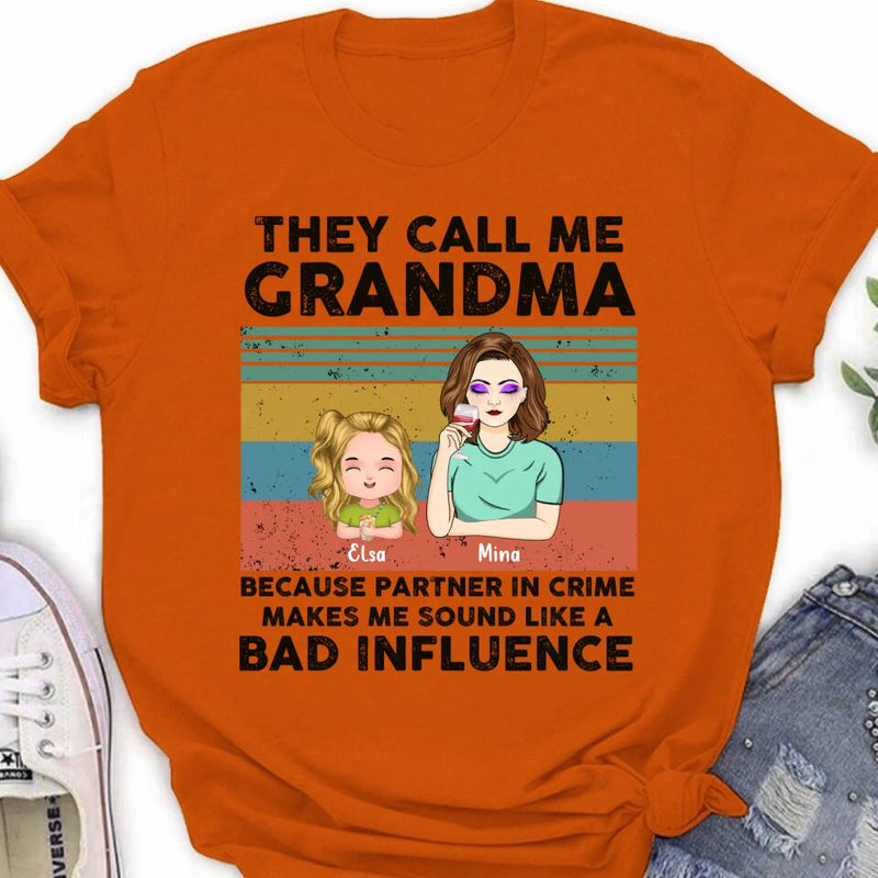 Personalized Grandpa/Grandma T-shirt/Long Sleeve/Sweatshirt/Hoodie - Gift Idea For Grandparents - Up to 7 Kids - They Call Me Grandma