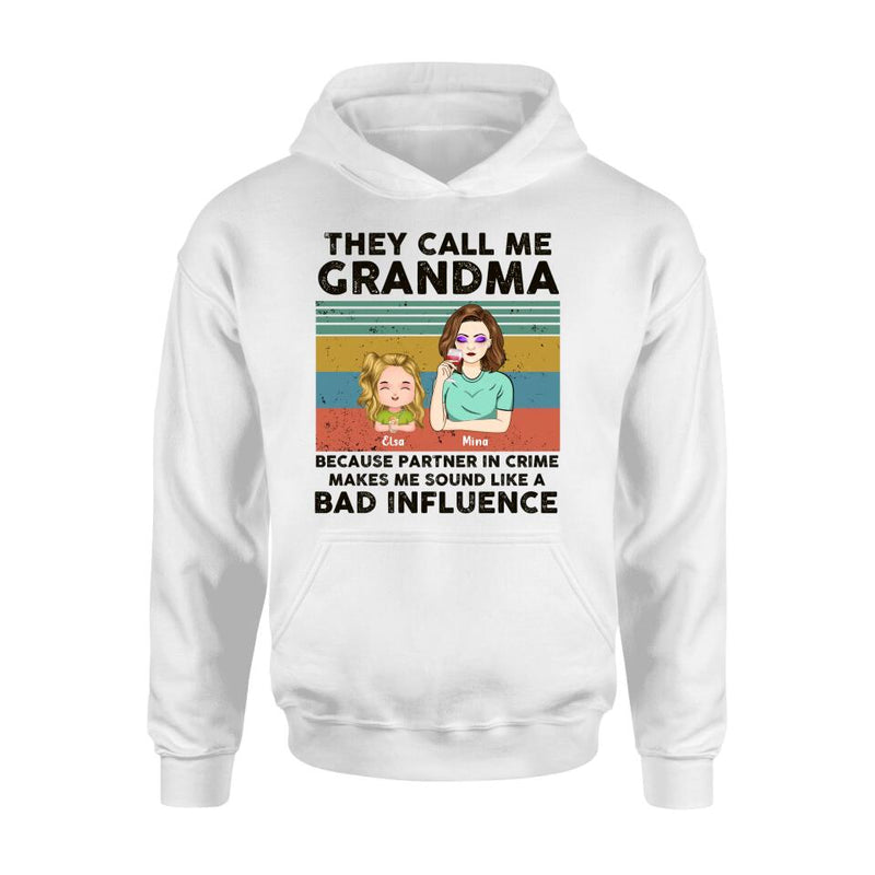 Personalized Grandpa/Grandma T-shirt/Long Sleeve/Sweatshirt/Hoodie - Gift Idea For Grandparents - Up to 7 Kids - They Call Me Grandma