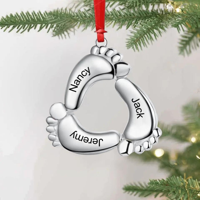 Custom Personalized Baby Feet Aluminium Ornament - Upto 6 Feet - Christmas Gift Idea For Family