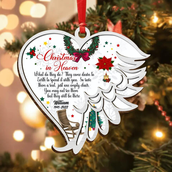 Custom Personalized Christmas In Heaven Wooden  Ornament - Memorial Gift Idea - You May Not See Them But They Will Be There