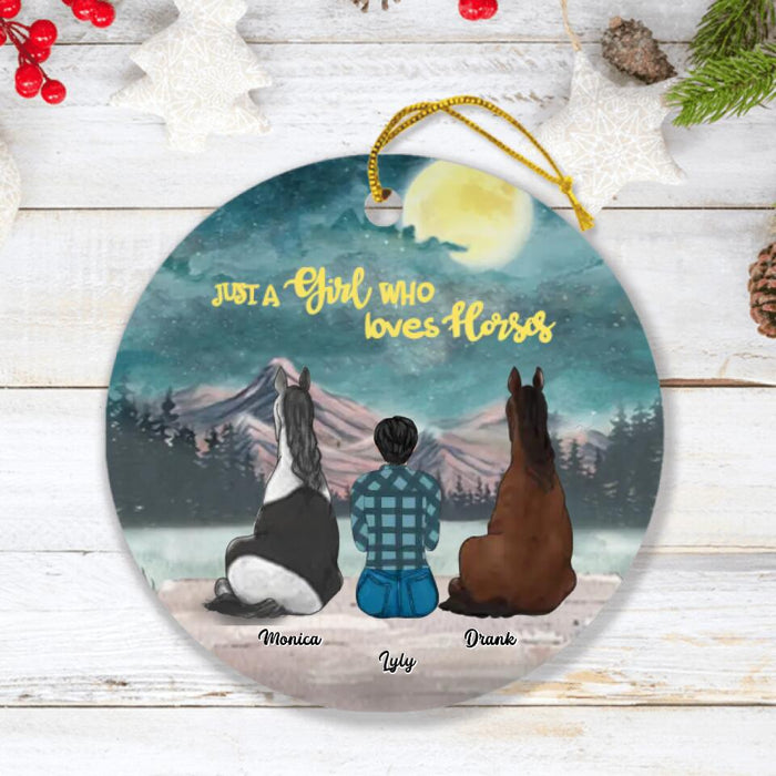 Custom Personalized Horse Ornament - Gift for Horse Mom/Dad, Horse Lovers - Up to 2 Horses