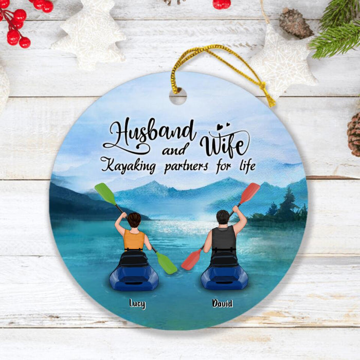 Personalized Kayak Couple Ornament - Man/ Woman/ Couple - Husband And Wife Kayaking Partners For Life - FKUJGV