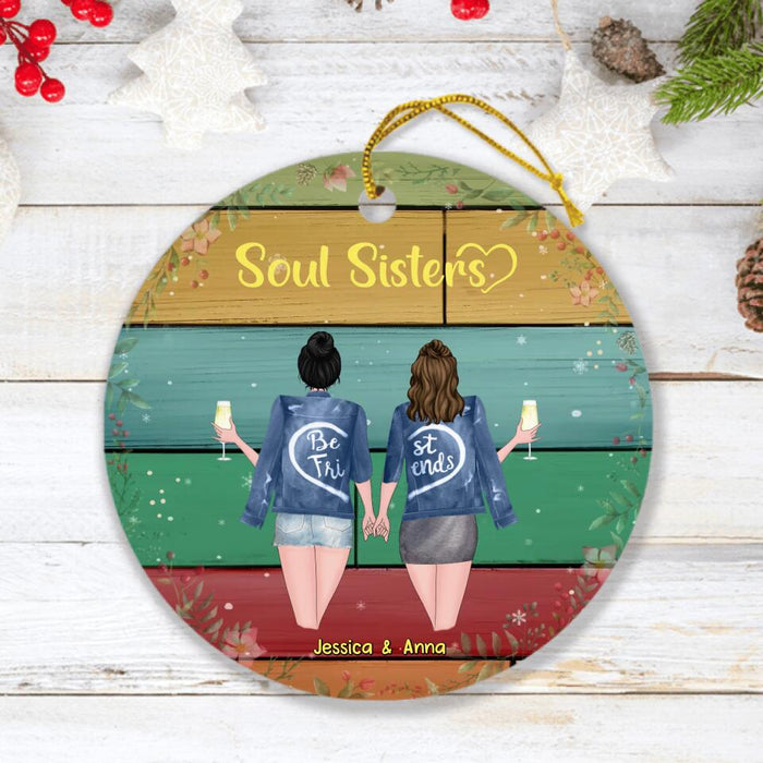 Custom Personalized Best Friends Christmas Ornament - Gift idea for BFFs