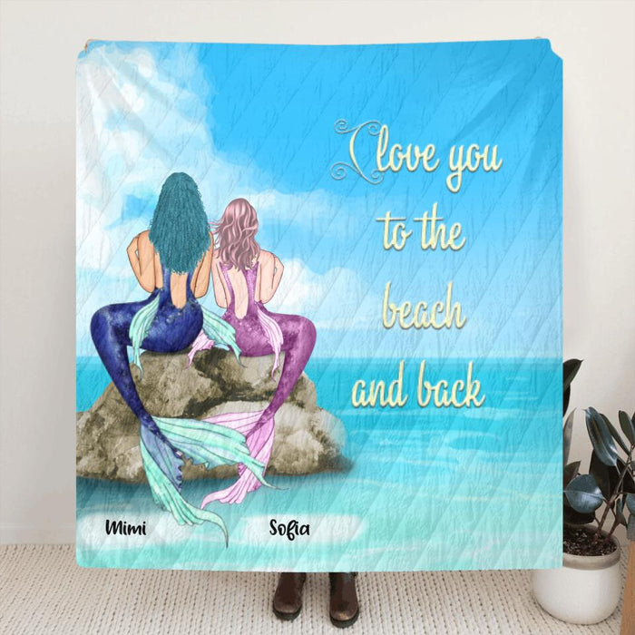 Custom Blanket, Personalized Gift From Daughter To Mom - Mother and Daughter Mermaid - Best Gift For Daughter - Like Mother like Daughter