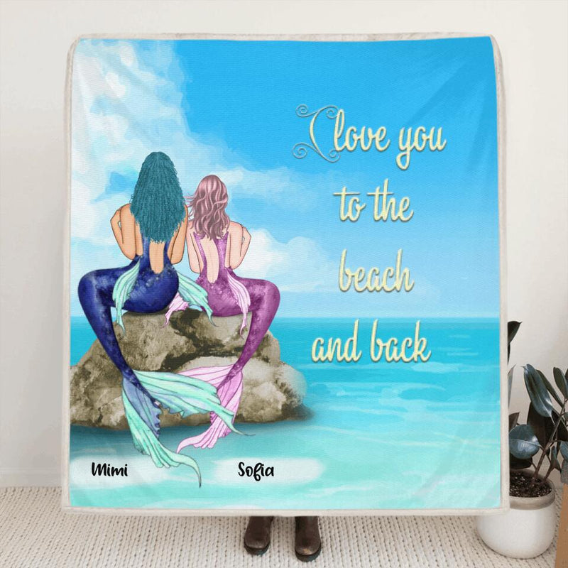 Personalized Mother and Daughter Mermaid Blanket - Gift Idea From Daughter To Mom - Best Gift For Daughter - Like Mother like Daughter