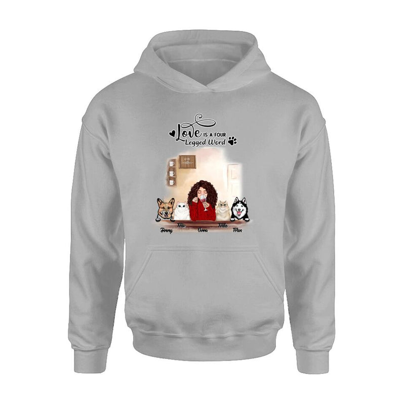 Personalized Dog Cat T-shirt/Hoodie/Sweatshirt - Gift for Dog Mom/Cat Mom - Up to 4 Pets