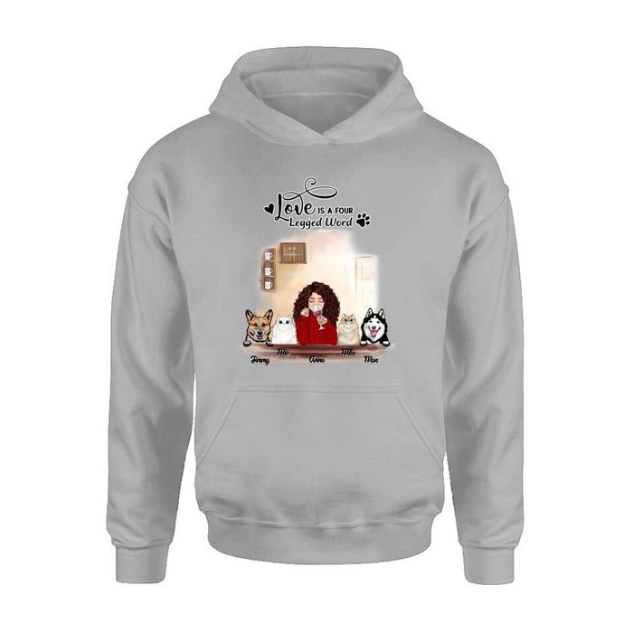 Custom Personalized Dog Cat T-shirt/Hoodie/Sweatshirt - Gift for Dog Mom/ Cat Mom - Up to 4 Pets