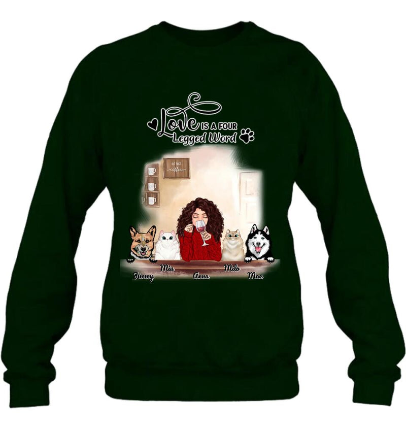 Personalized Dog Cat T-shirt/Hoodie/Sweatshirt - Gift for Dog Mom/Cat Mom - Up to 4 Pets