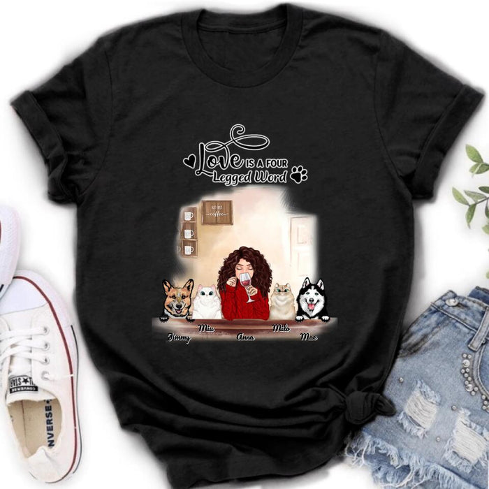 Custom Personalized Dog Cat T-shirt/Hoodie/Sweatshirt - Gift for Dog Mom/ Cat Mom - Up to 4 Pets