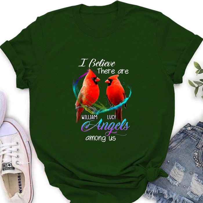 Custom Personalized Memorial Cardinal T-shirt/Hoodie - Gift Idea For Family/Friend - I Believe There Are Angels Among Us